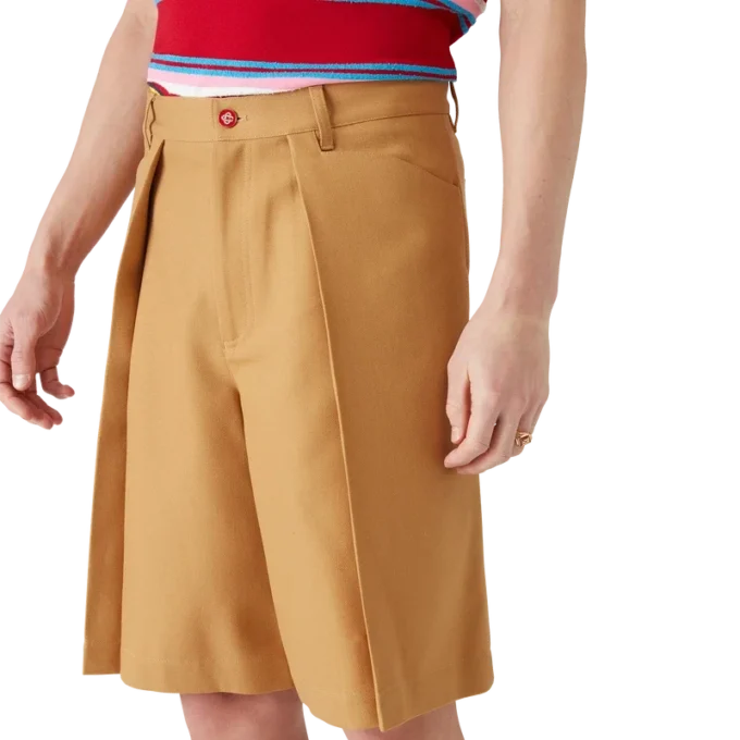 Woll-Shorts mit Falten