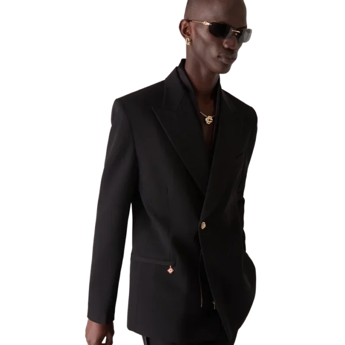 Wolljacke mit Zweireiher-Schluss